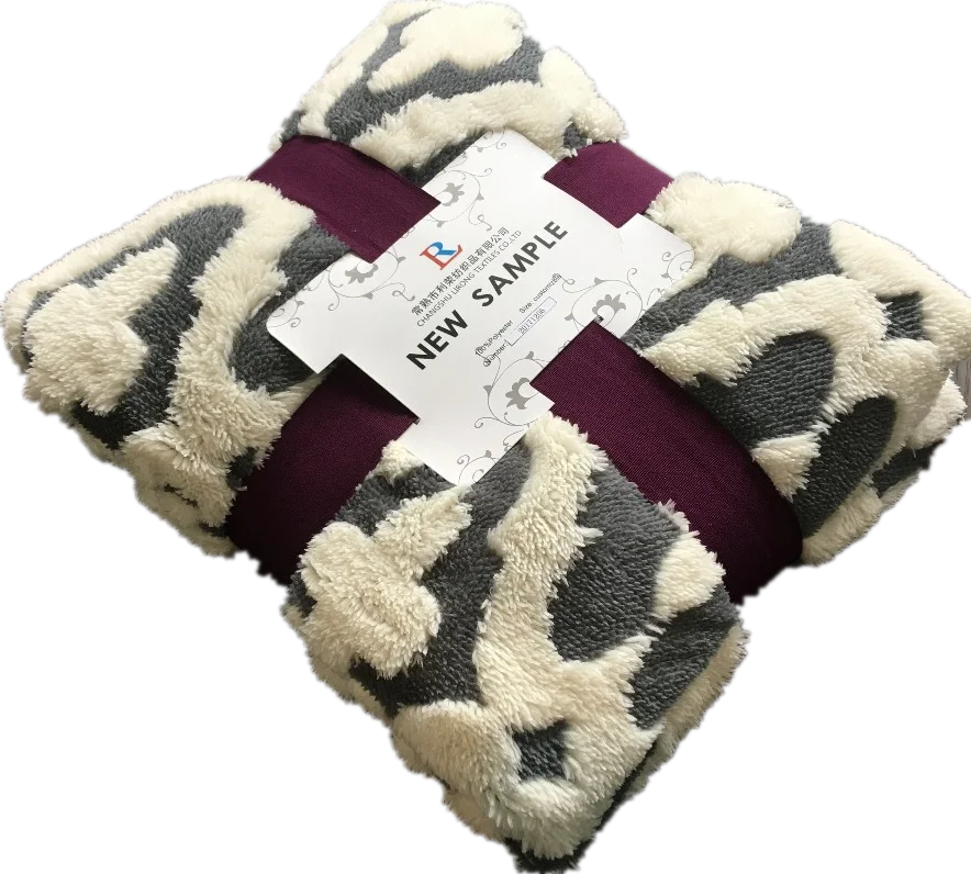 Super Soft Mink Jacquard Weave Blanket,Warn Soft Polyester Fleece