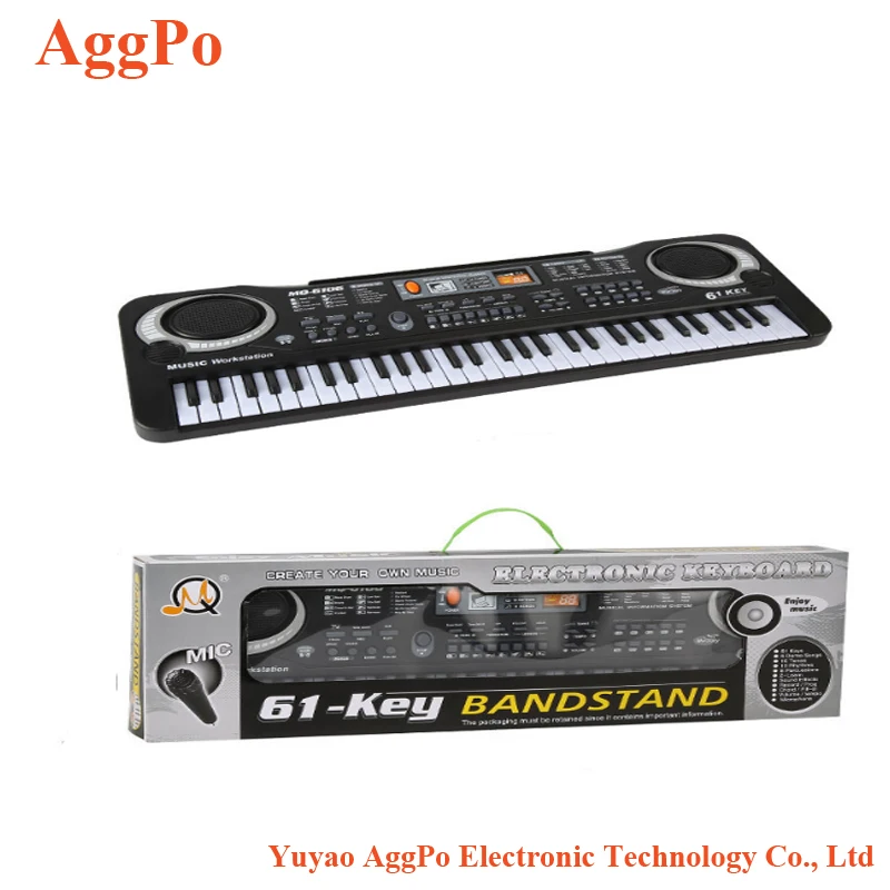 

Multi-function 61 keys Piano keyboard Children learning toys electronic organ musical instrument, Black