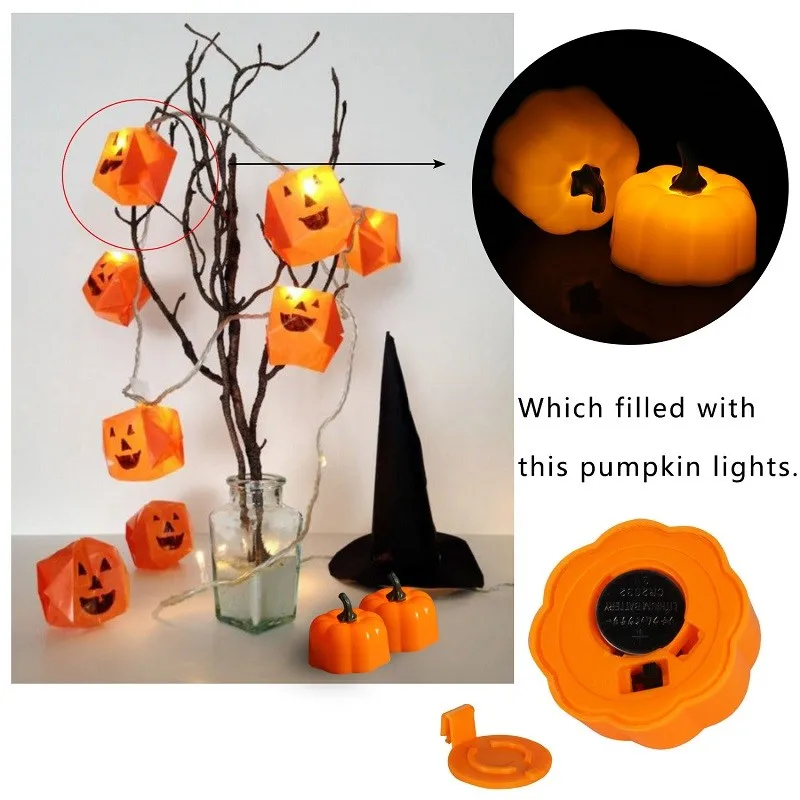 Halloween Decorative Flickering Yellow Led Tea Light Halloween Theme