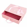 custom accept pink printed paper cardboard wedding dress favor gift packaging drawer subscription box with ribbon handle and bag