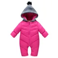 Winter Warn Down Romper For New Born Baby Thick Bodysuits For Unisex Baby Warm Clothes For