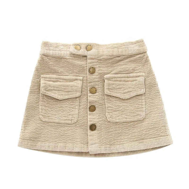 

B23426A 2018 New design girls winter skirt, Beige, yellow, black