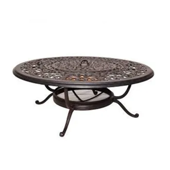 Garden Cast Aluminum Fire Pit Table Round Outdoor Patio Dining