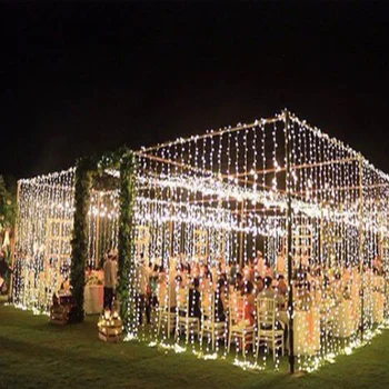 Wedding lights outside house