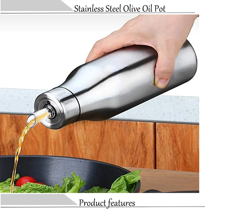 Wholesale Gift set Kitchen Tools Metal Stainless Steel Olive Oil Pot&amp;Vinegar Dispenser Stainless Steel