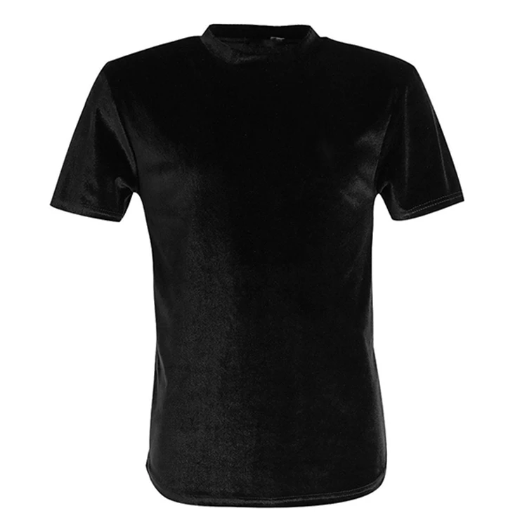 Wholesale Cheap Plain Black Velour T Shirt Velvet Men T Shirts, View ...