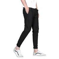 

quick dry Black casual pants male Slim style stretch ninth pants thin breathable trousers running sport pants