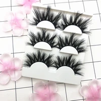 

2019 newest 3 pack tray lashes style 5d Mink Fur lashes 25mm length 3d mink Eyelashes