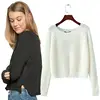 Autumn Winter New 2018 Crop Sweater Casual Sexy Women Sweaters And Pullovers Knitted Jumpers Short Basic Solid Slim Pull Femme