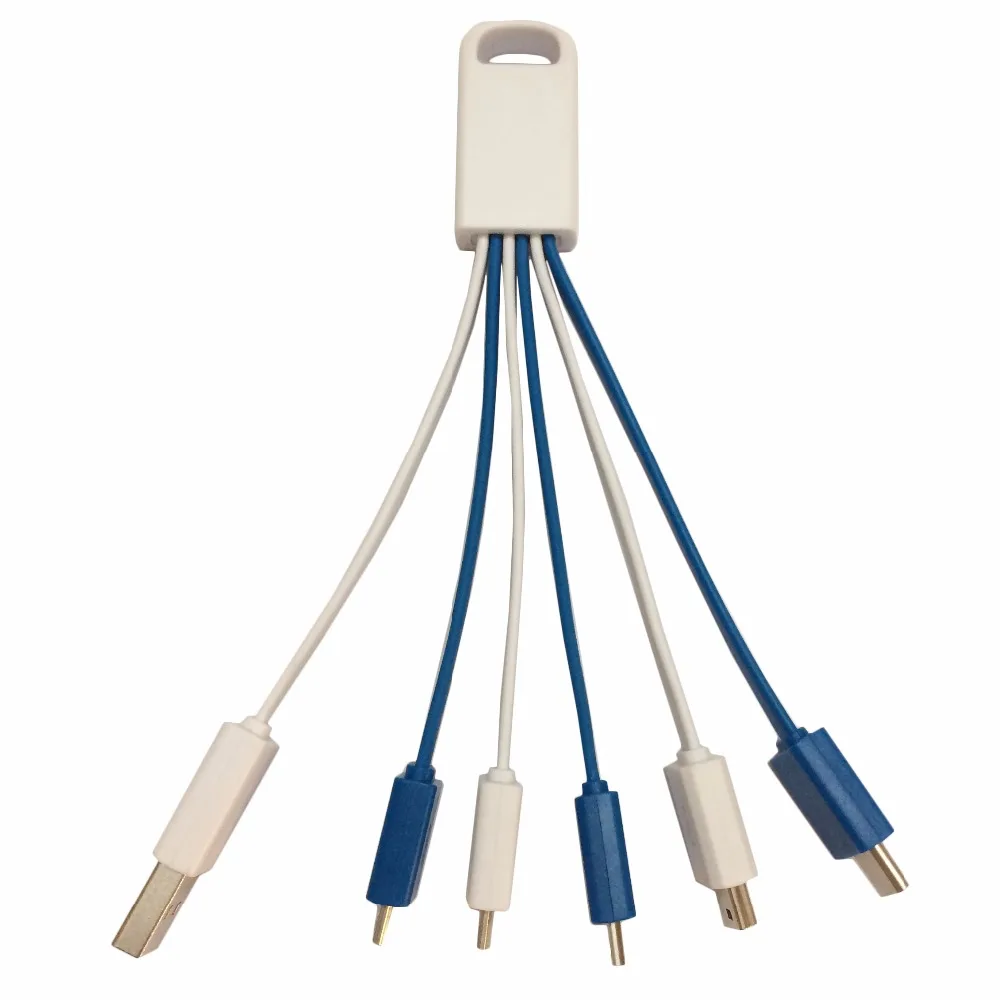 China high quality basic models white one to three tow line multi-function USB charger line