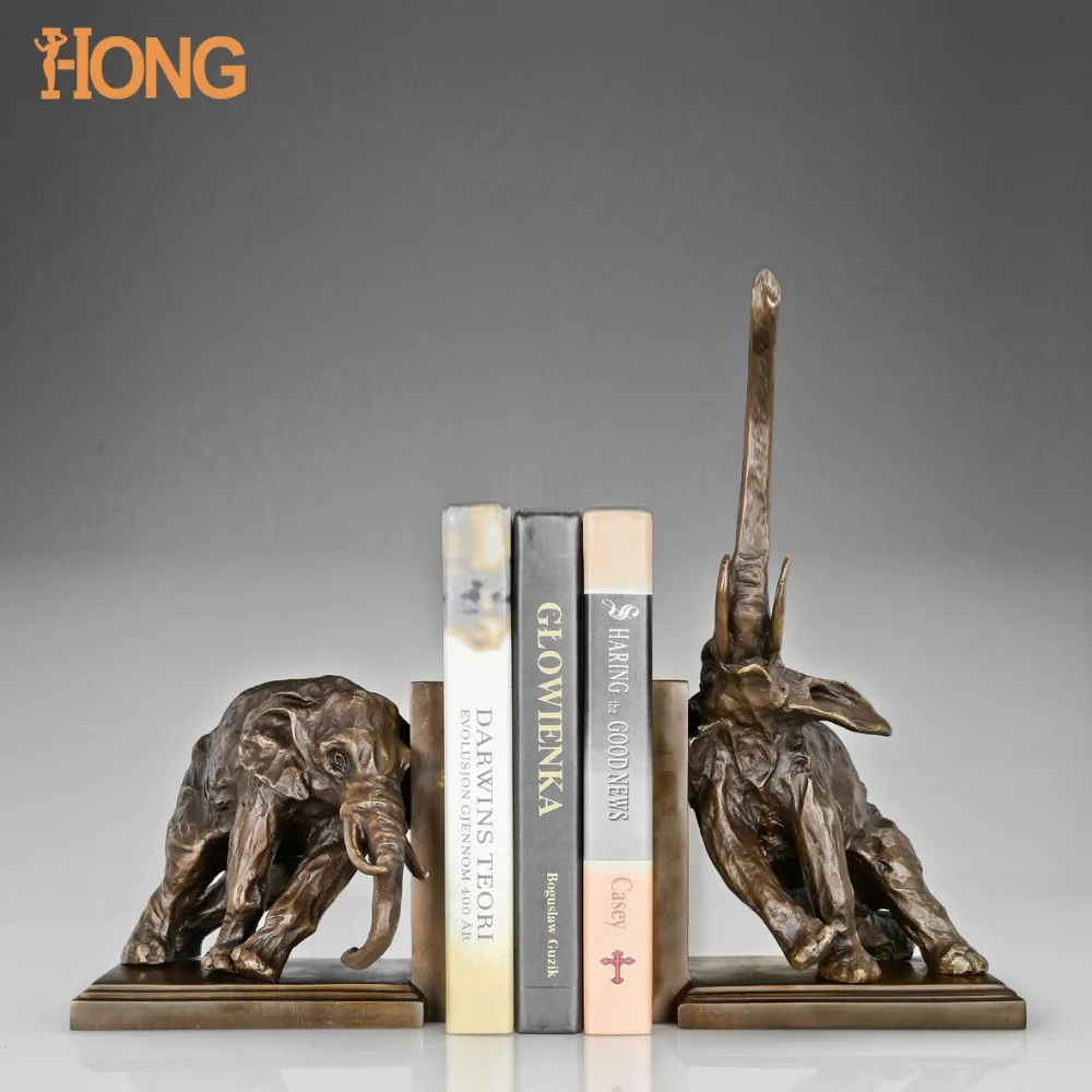 kbw art bronze elephant bookends