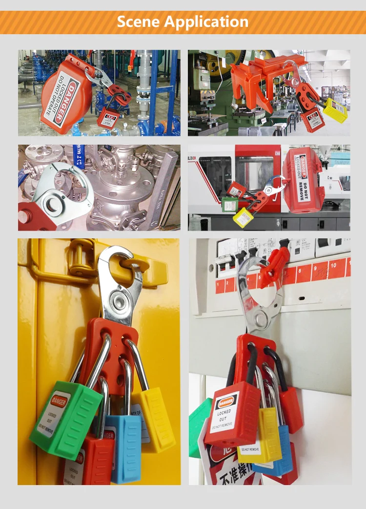 BOSHI CE 6 Padlocks Applied Safety Lockout Steel Hasp