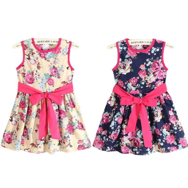 

2016 Hot Cheaper Girls Flower Dresses With Butterfly Waist Belt For Holiday, As picture