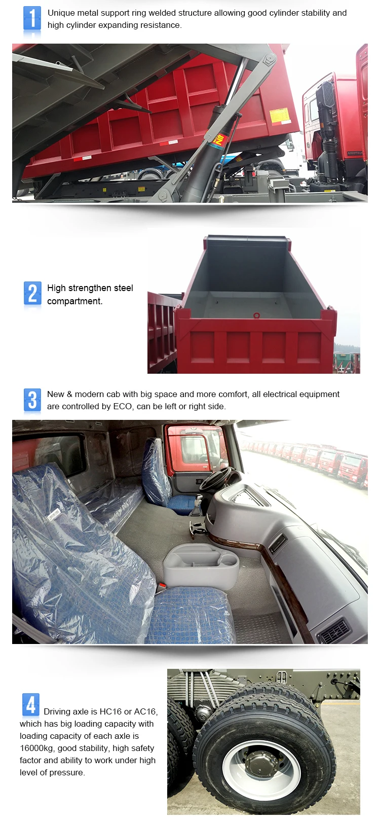 Chinese low fuel consumption HOWO dump truck factory price