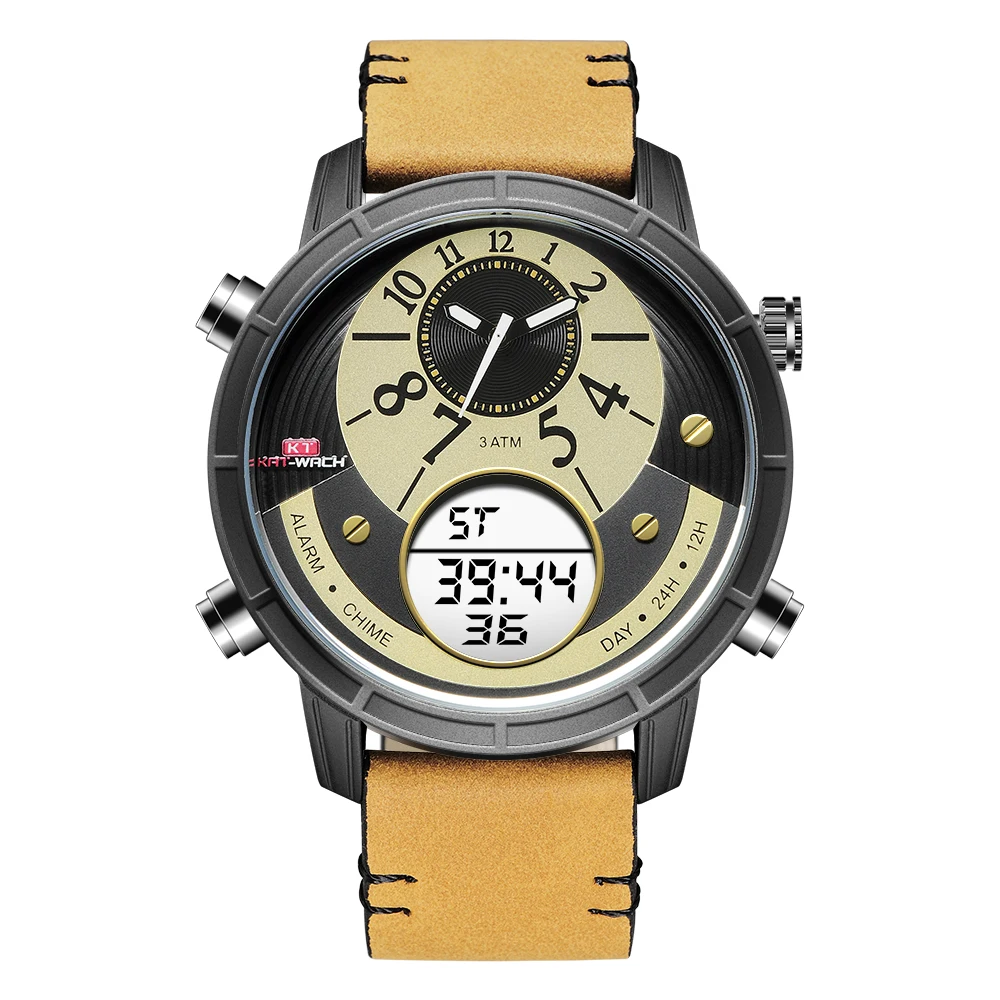 

Waterproof Leather Band Fashion Casual Mens Alloy Watch Multi Colors