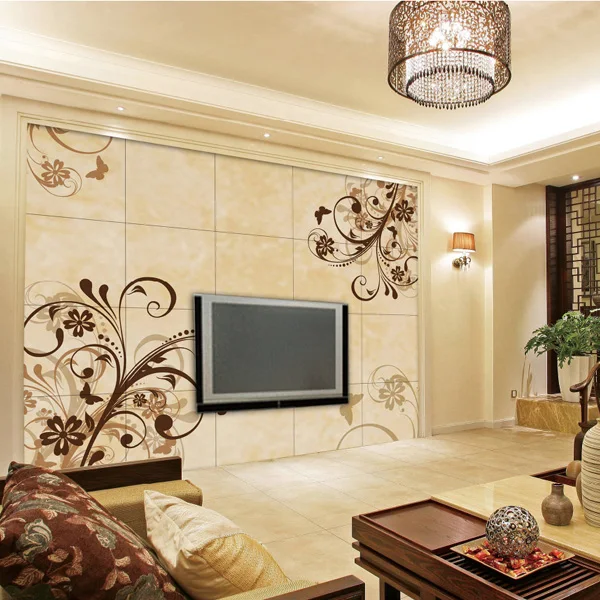 Chinese Pattern Decorative Material Porcelain Tv Background Wall