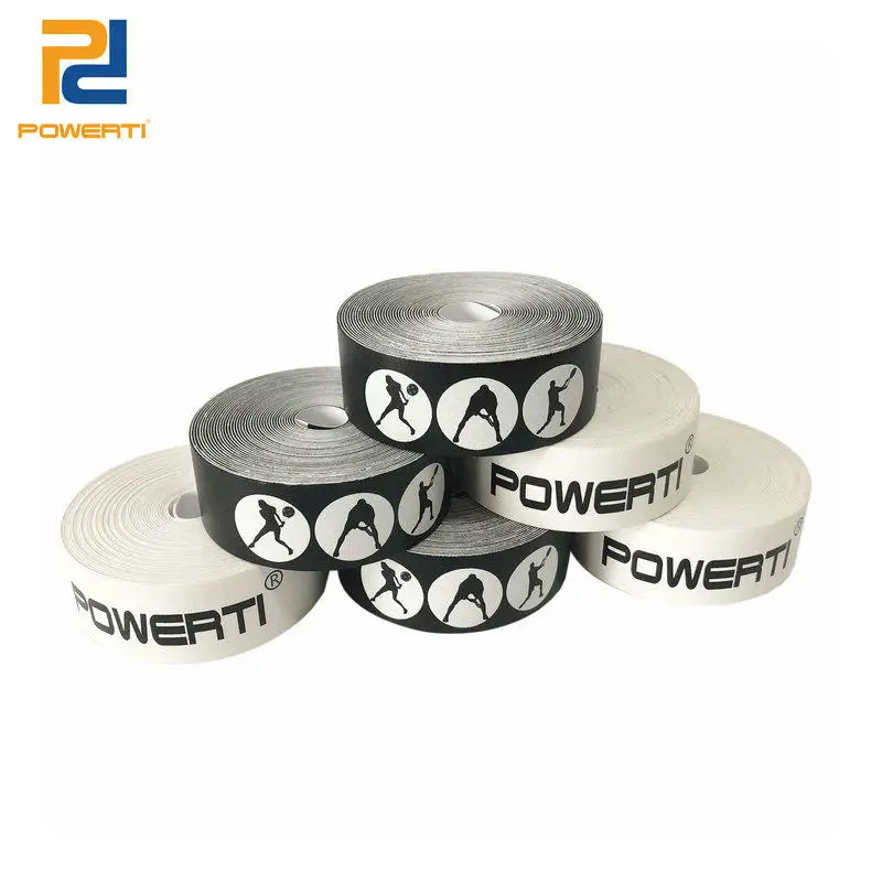 

POWERTI Tennis /powerti Squash Racket Protection Tape PU compound Racket protector, Black white