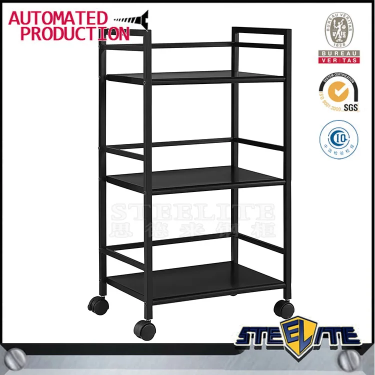 Metal 3tier Library Trolley Bookshelf Hot Sell Moving Book Cart Book
