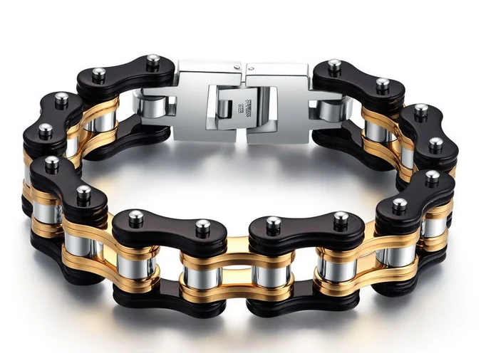

stainless steel men biker bracelet