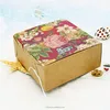 Vintage Floral Printed Baking Food Carton Kraft Boxes, Cookies Gift Boxes, Mooncake Macaron Boxes Packaging