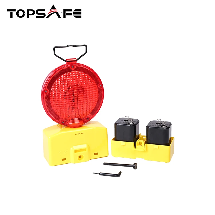 Red PP Lens 6V Battery Obstacle Indicated Safety Warning Lamp for Road Safety Traffic Cone Warning Light