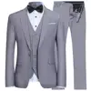 Men's Slim Fit 3 Piece Suit One Button Blazer Tux Vest & Trousers tailored suits for men