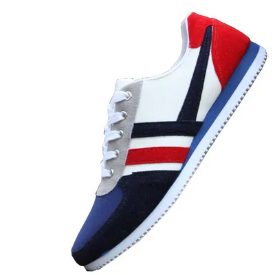 

Wish Hot Sell Men Casual Breathable Sports Shoes canvas shoes Men Fashion Running Sneakers, Red, blue