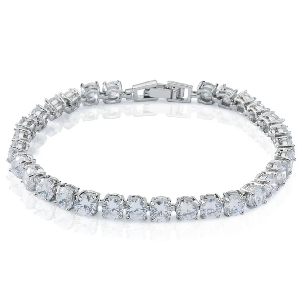 

Fashion 925 silver jewelry white gold plated alloy cz cubic zirconia charm tennis bracelet for women,girl