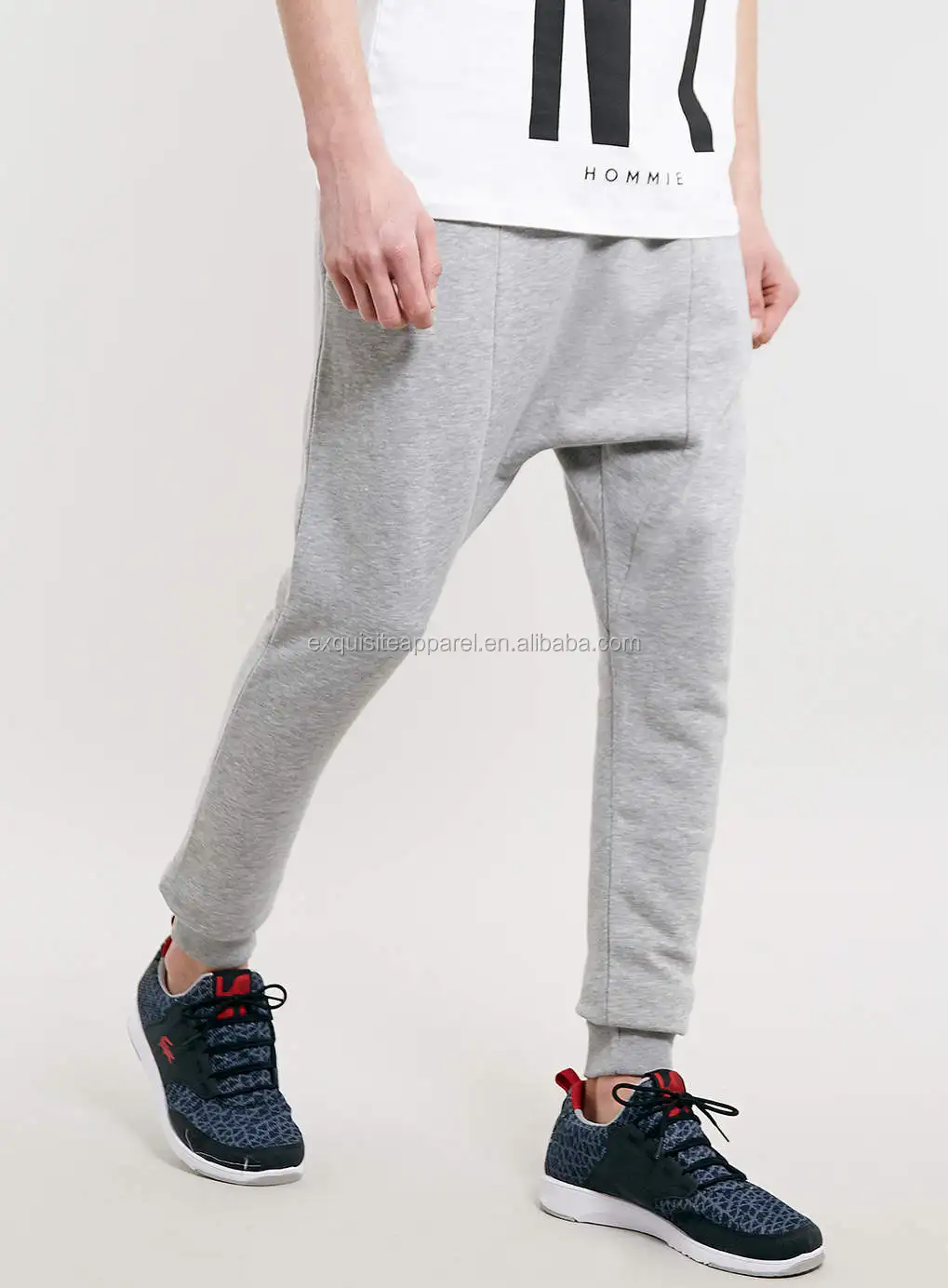 grey drop crotch joggers