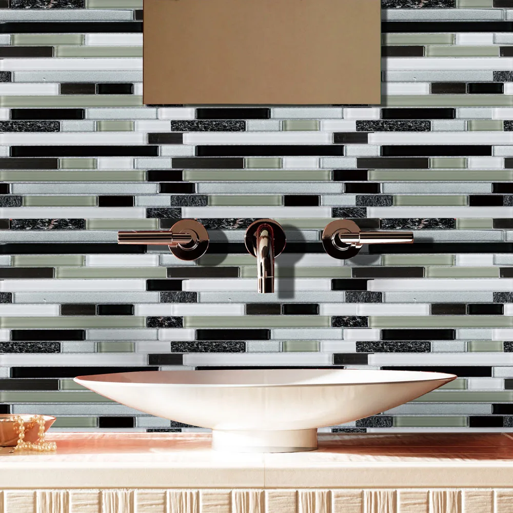 Bridge Design Vivid Green 3D Wave Arch Glass Mosaic Tile