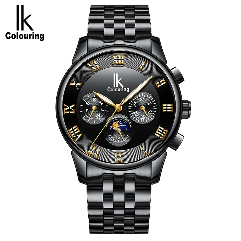 

IK colouring K013 Men's Stainless Steel Band Luxury Brand Automatic Mechanical Date Mens Wrist Watches