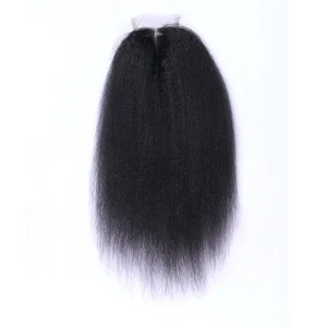 LIAZAHAIR 2019 Newest Design Remy Brazilian Human Hair Swiss Lace Closure 4*4 Kinky Straight Middle Part Closures Wholesale