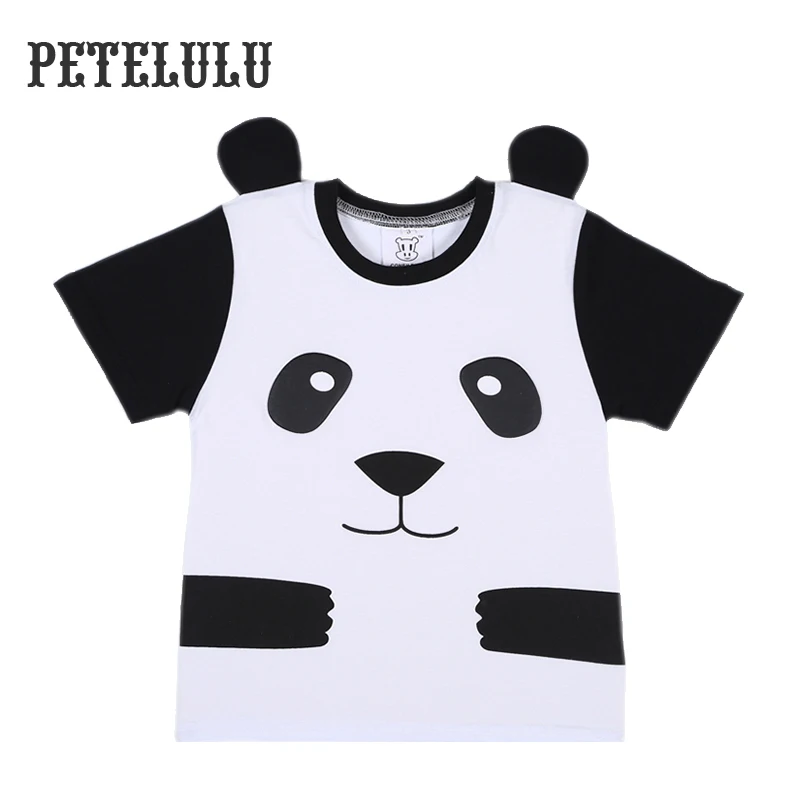 

Children Boutique Clothing Foam Printing Best Quality Panda Style Trendy Boys Clothes, White