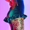 2019 New Sexy Nightclub Europe United States Stage Pole Dancing Costume Ruffled Hot Pants Dj Female Singer Super Shorts DL3842