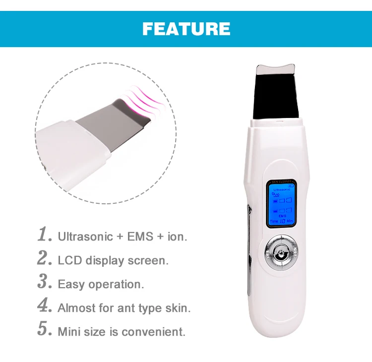 Home Use Rechargeable Ultrasonic Face Skin Scrubber
