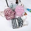 Fashionable Gingham Children Backpacks Travelling Bags Girl School Bag