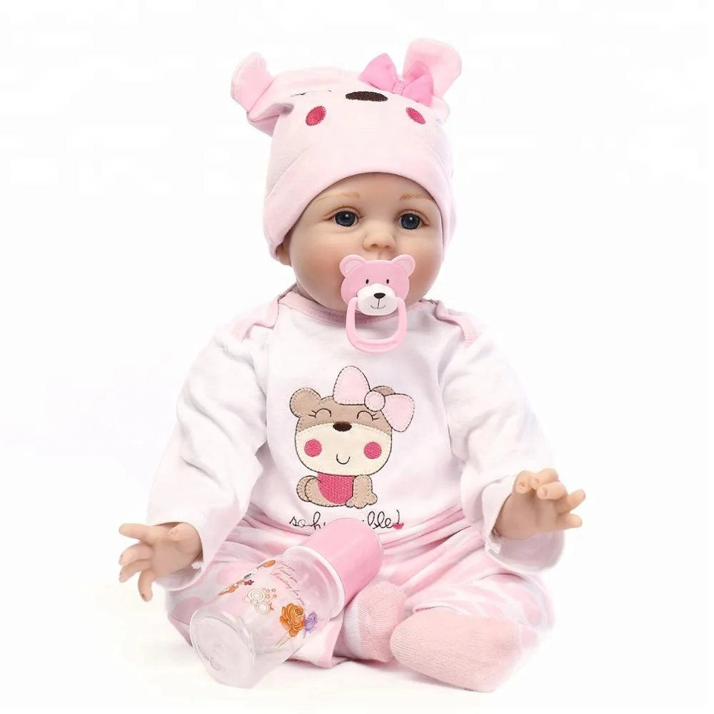 

55cm Silicone Reborn Baby Doll Toys Lifelike Soft Cloth body Newborn babies bebes Reborn doll Birthday Gift Girls Brinquedos