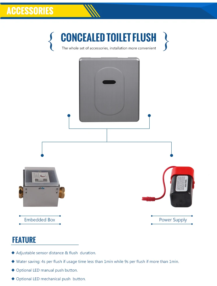 Automatic Water Saving Wc Touch Free Toilet Ir Sensor Flush Valve With