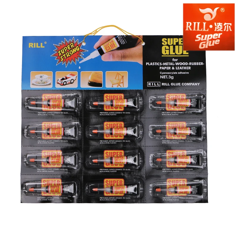 
factory hot sale cheaper super glue 12pcs black blister card 