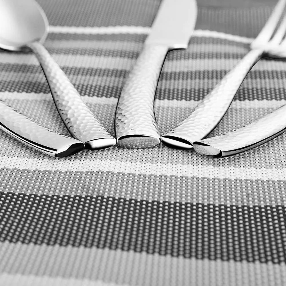 Wholesale Stainless Steel Hammered Restaurant Cutlery Set For Wedding