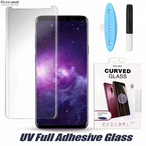 Nano UV Light Liquid Full Glue Adhesive Coverage 3D Curved Edge Screen Protector Tempered Glass For Samsung S10 S1P S9 S9P N10
