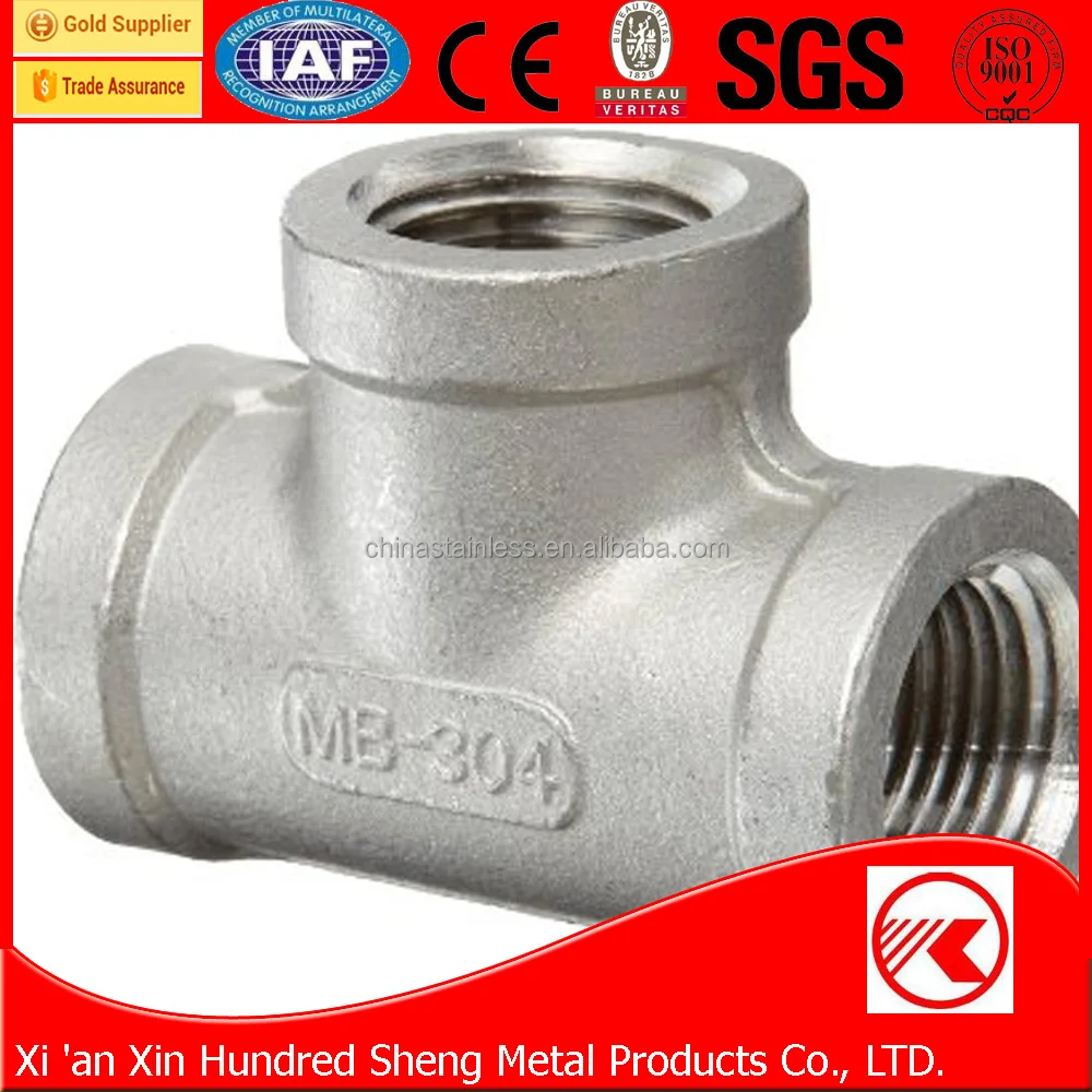 XHS New Products OEM Korea Stainless Steel Tee Tube Connections