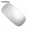 White Ergonomic Mouse Inside Usb Receivers 2.4G Wireless Flat Mouse