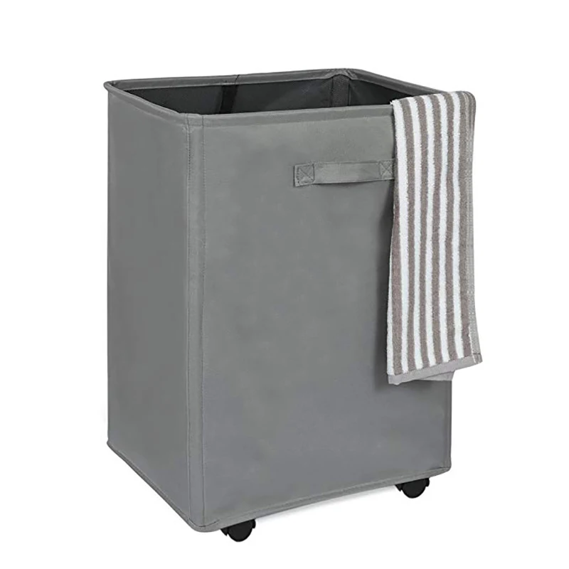 Foldable Polyester Rolling Laundry Hamper Laundry Basket Collapsible
