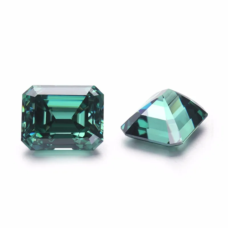 

Starsgem emerald cut green color moissanite loose emerald step cut green moissanite