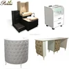 beauty salon set wing back single pedicure spa chair with storage cabinet