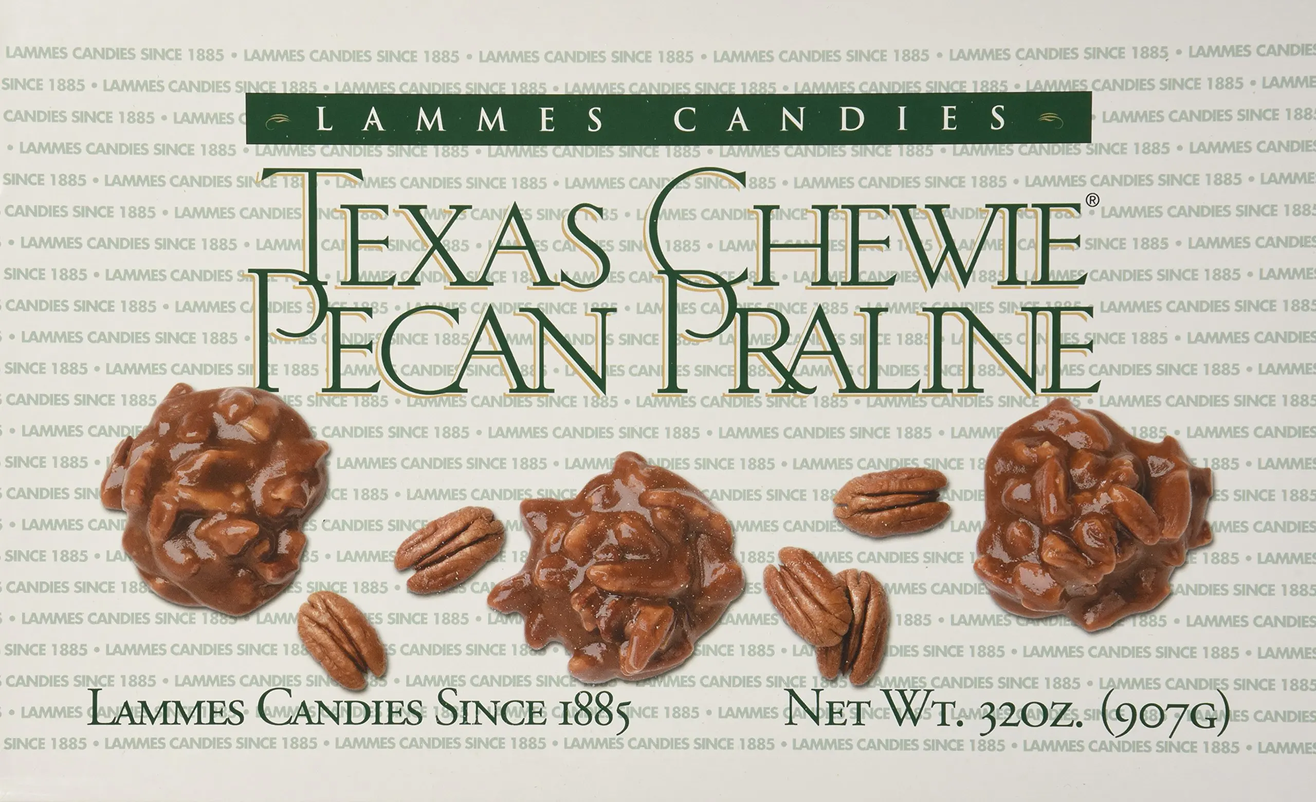 Lammes Candies Texas Chewie Pecan Pralines, 32 Oz Box. 