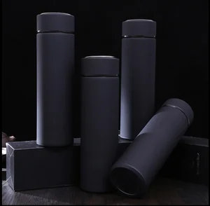 Image of 450ml insulated double wall sport portable tea pretty vacuum thermos blank black water bottle stainless steel