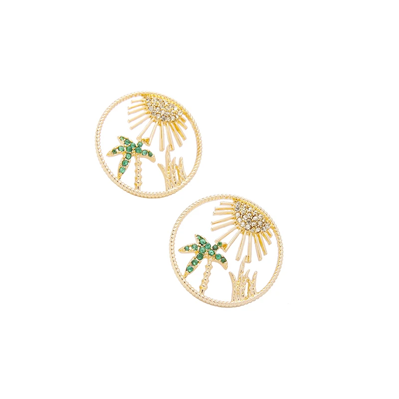 

ed01046c Gold Plated Stud Earrings Accessories Wholesale Jewelry, As picture