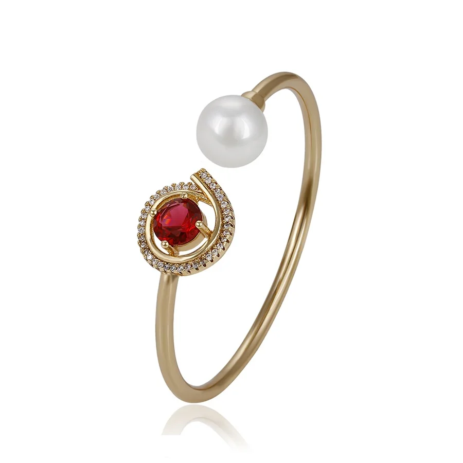 

51721 Xuping Jewelry Pearl Bangle for women With Gold Plated, Red violet
